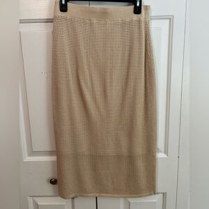 Calvin Klein Beige Textured Pencil Skirt
